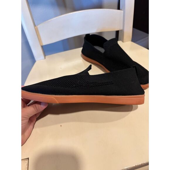 SUAVS Black Knit Slip-On Sneakers Gum Sole | Women’s 12 / Men’s 10 main image 8